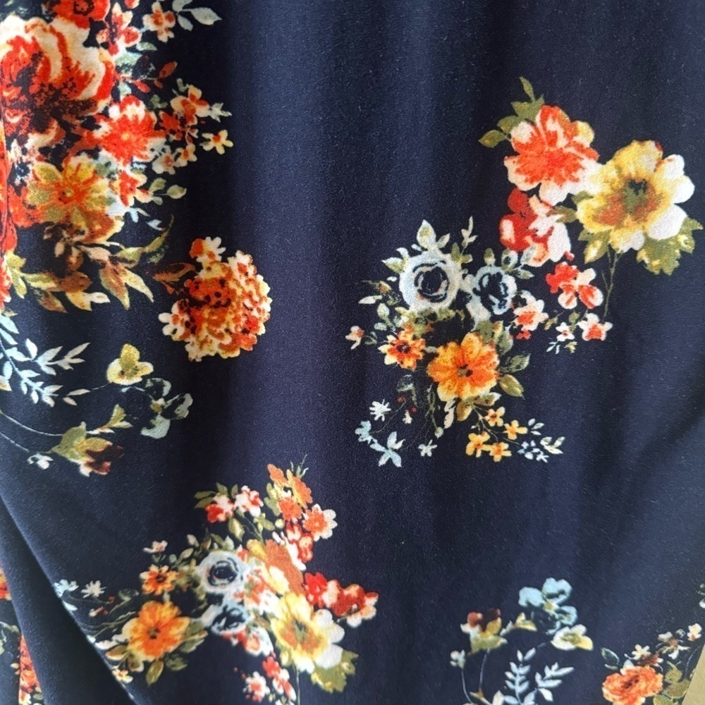 Dark Blue Floral Dress - Picture 2 of 8